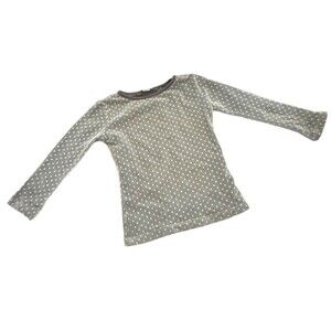 Persnickety Gray Dot Mesh Top size 4